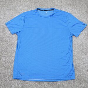 Layer 8 Shirt Adult Large Blue Qwick-Dry‎ Wicking Short Sleeve Crewneck Pullover